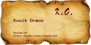 Kosik Ormos névjegykártya